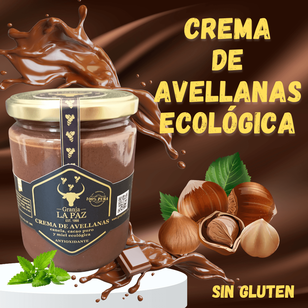 La mejor crema de avellanas ecológica sin gluten para festejar y disfrutar en cualquier momento del día y de la noche Granja La Paz