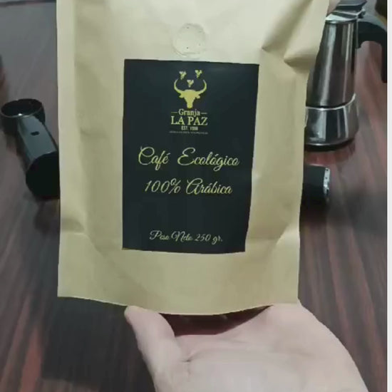 Como preparar Café Ecológico Molido en Casa Cafetera Italiana Expreso Moka Granja La Paz