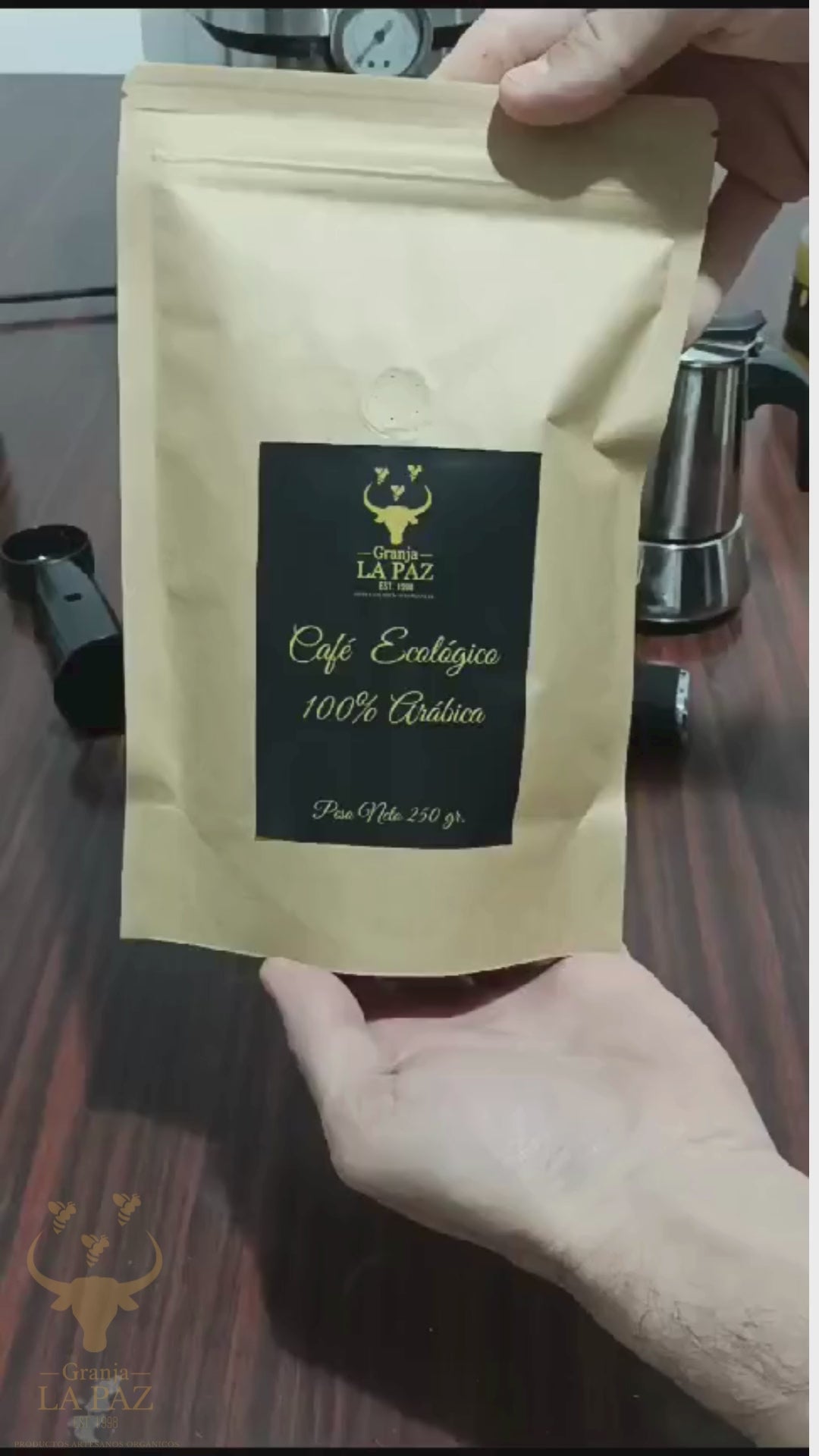 Como preparar Café Ecológico Molido en Casa Cafetera Italiana Expreso Moka Granja La Paz